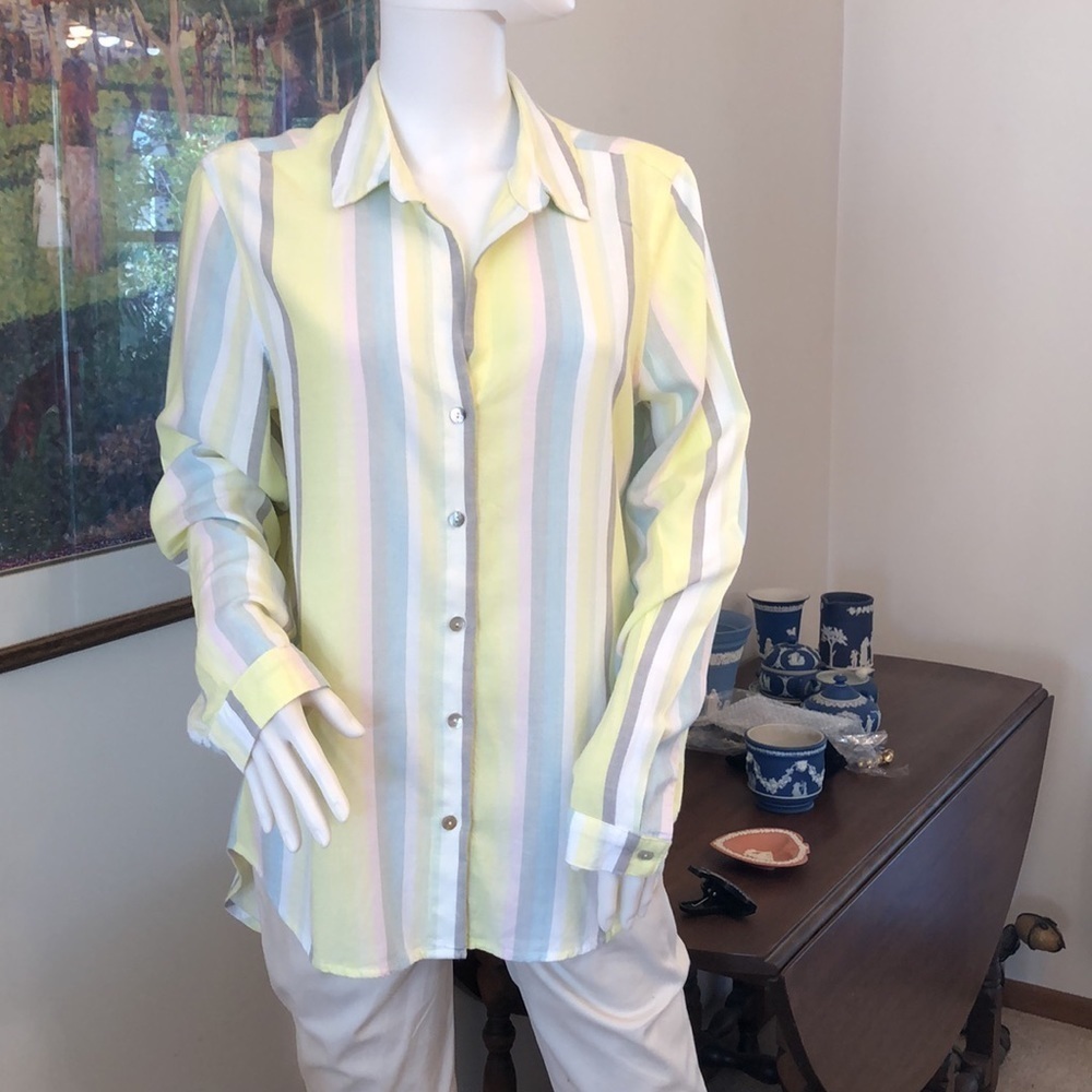 Anthro Cloth and Stone Stripe Shirt Medium - Picture 3 of 7